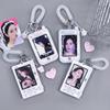 Acrylic Idol Photo Card Sleeves Keychain Student ID Badge Holder Portable Kpop Photocard Holder
