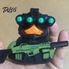 Trendy Military Desktop Decor Tactical Night Vision Duck Figurine, Cool Statue, Desk for Gamers Gear Model Collectors, 4 Colors Available, Car
