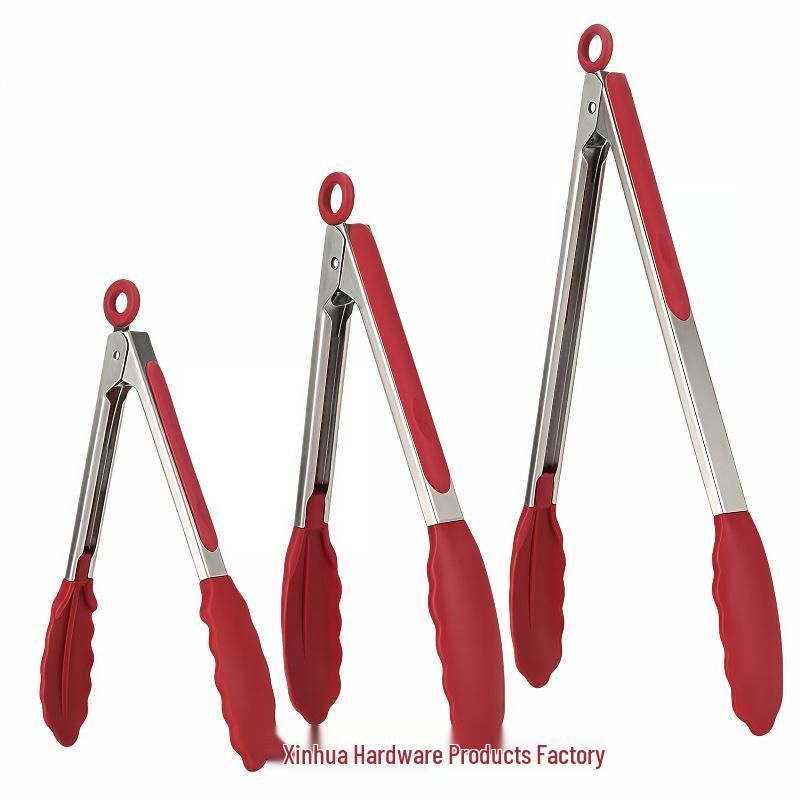 High-Heat Food Grade Silicone & Stainless Steel Tongs for Grilling and BBQ