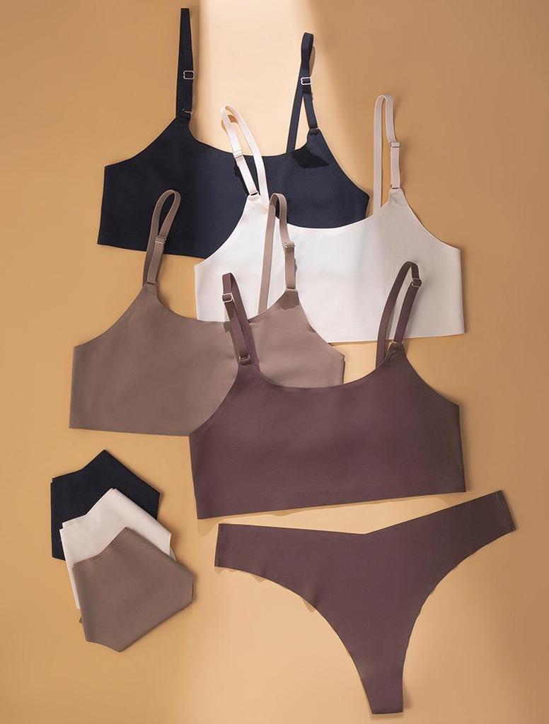 Cross-Border Wire-Free Women's Camisole Set - Breathable Minimizing Seamless Bra