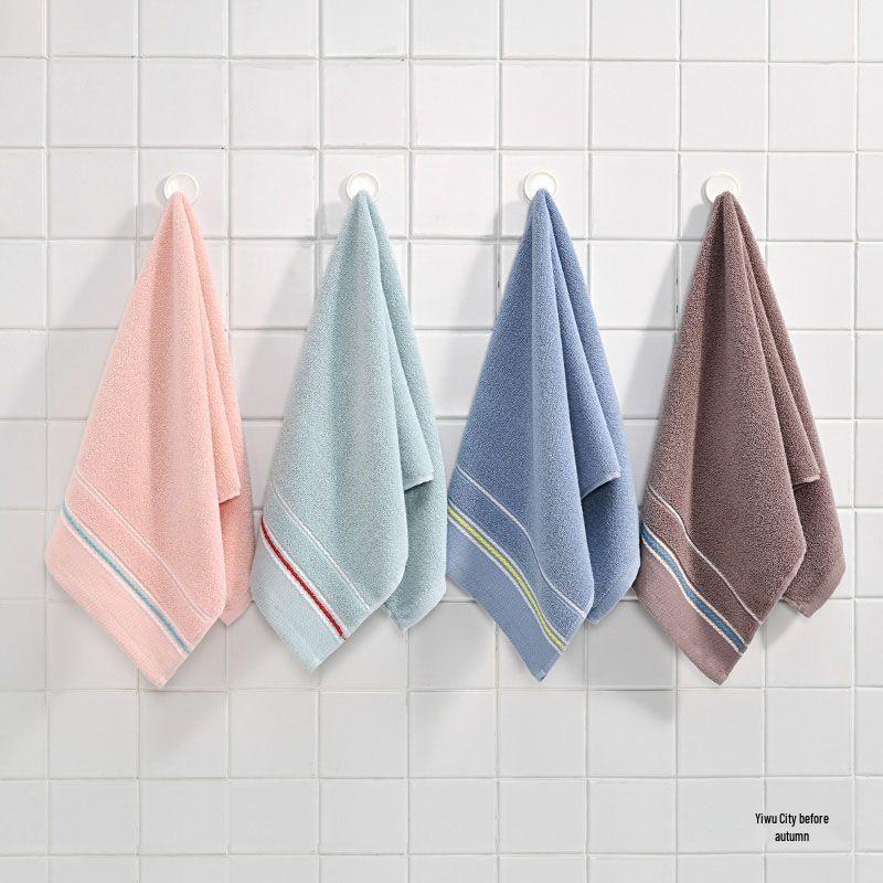 Soft, Absorbent Polyester-Cotton Towels - Thickened for Household Use, Face Wash, and Gifts