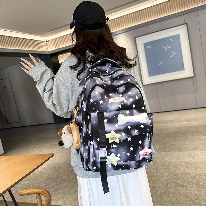 Middle School Student Schoolbag Stars Print Women's Backpack Water-Repellent Large Capacity Student Backpack