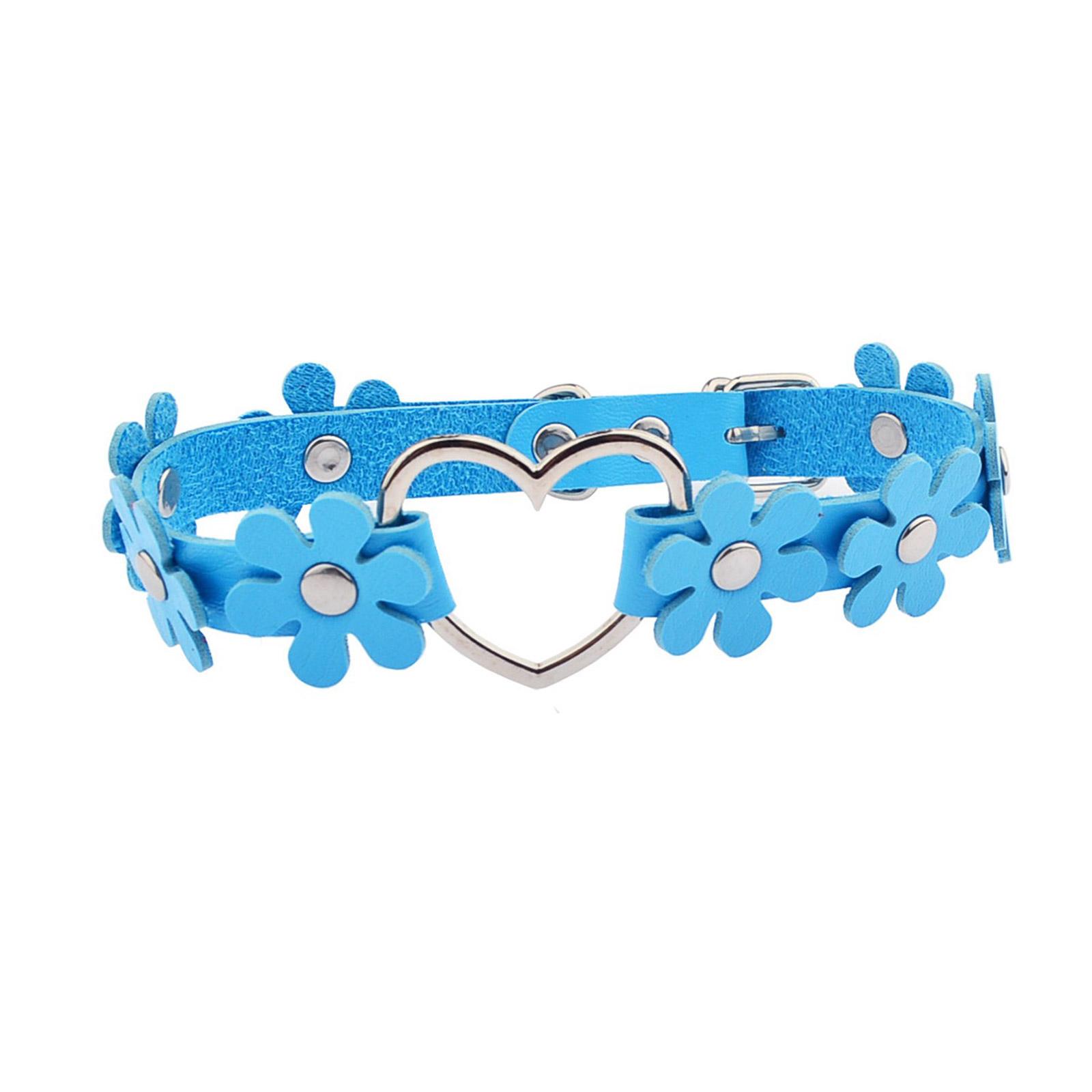 

Намисто з кольє-коміром із штучної шкіри з порожнистим серцем, квіткою, кольє-намисто для жінок. Панк-кольє-кольє, подарунки