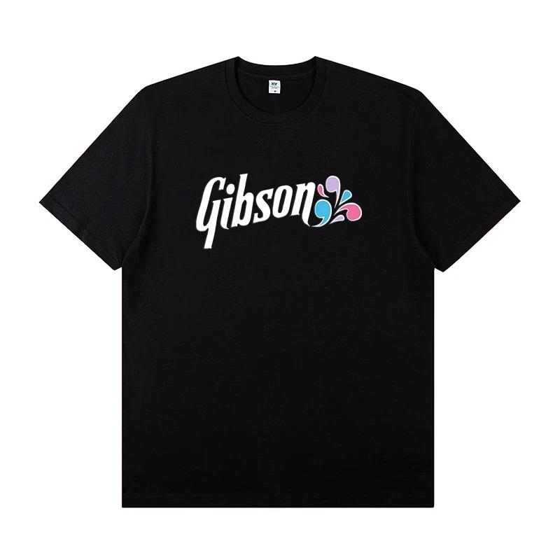 New Slash Collection Gibson Les Paul Stylish and Casual High-quality Graphic Printed Round-neck Short-sleeved T-shirt Top