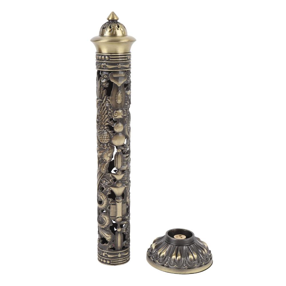 1 Stück Bronze Farbe Drache Phönix Räucherhalter Vertikales Design Messing Räucherturm Heimdeko