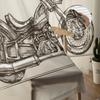 Cortinas Traslúcidas Vintage de Motocicleta para Ventana de Sala de Estar, Cortinas de Tul para Dormitorio, Cocina, Decoración del Hogar, Cortinas Voile