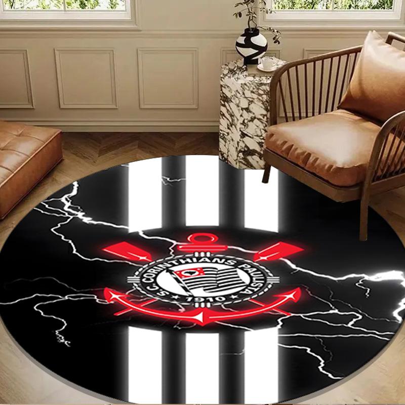 1PC rug Sport Club Football Crest Round mat Home Decor, Chair rug For livingroom,Bedroom, doormat home decor Birthday Gift Christmas Gifts