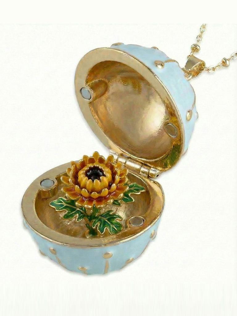 Creative Flower Necklace Round Box Can Open Flower Necklace Jewelry Accessories Women's Accessories Mother's Day Gifts Y2k
