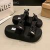 Bow Women Flats Platform Slippers Casual Summer Shoes New Sandals 2025 Open Toe Woman Beach Flip Flops Walking Slides