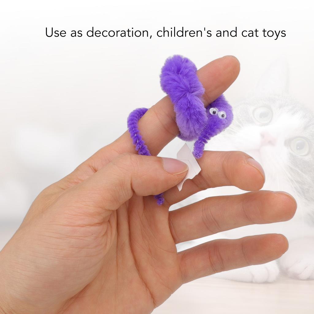 20 Pcs Furry Worm   Plush Material Cute     Compact Portable Fuzzy Worms for Party