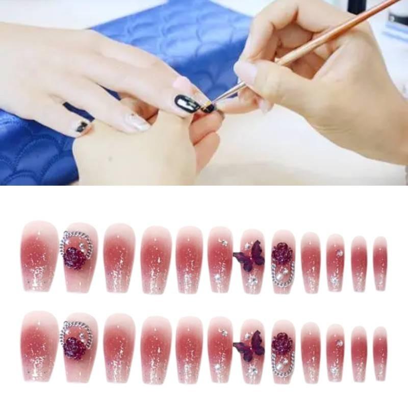 Nägel Tragemaniküre Abnehmbare Nägel Verschleißfest Bequem Leicht