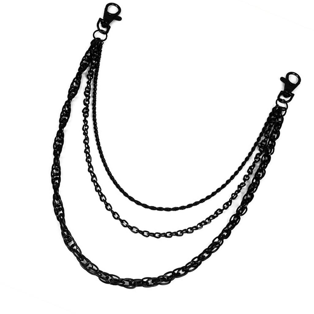 Stylish Personality Wallet Chain Multi Loop Black Chain Ornament For Men Enhancing Rock And Hip Hop Style Outfits