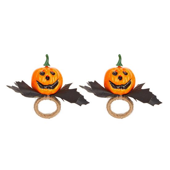 Halloween Napkin Ring Pumpkin Eyeball Spider Skull Napkin Holder for Dinner Table