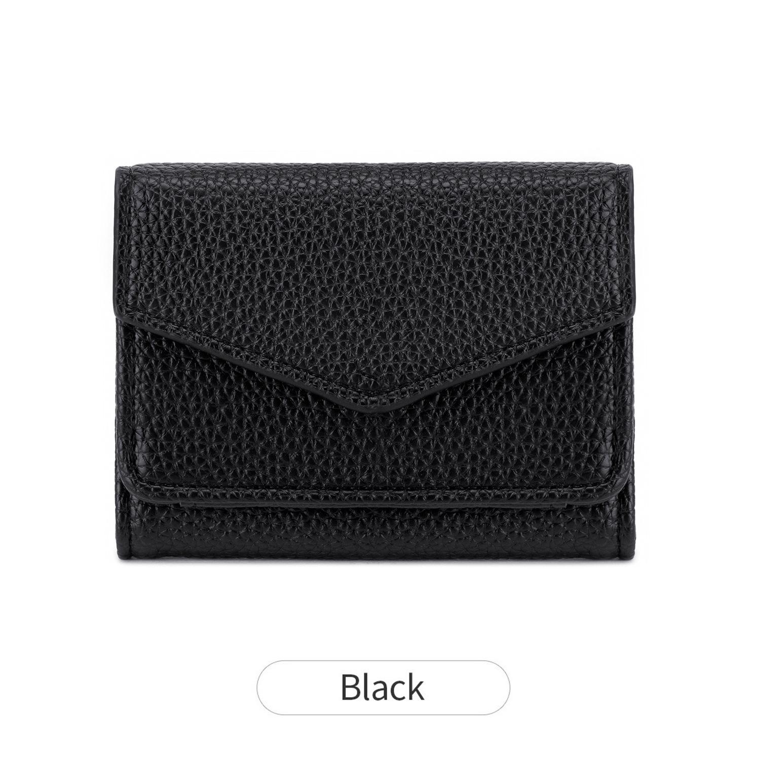 Wallet RFID coin bag wallet mini women s coin purse lychee short wallet чёрный