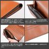 Men's Long Wallet, Genuine Tochigi Leather, Foldable, Large Capacity, Slim, Bi-fold Wallet (Brown)