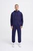 Męska Bluza Oversize Basic z Kapturem - Średni Niebieski