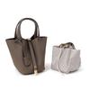 Luxury Genuine Leather Women's Bucket Bag - Elegant Bride's Wedding Handbag