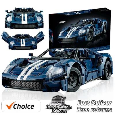 Nové 1466 dílků Technické 42154 Stavebnice Modrý GT Závodní Auto Sestavení MOC Modelová Sada Vozidlo DIY Sestavovací Hračka Dárek k Narozeninám pro Dospělé
