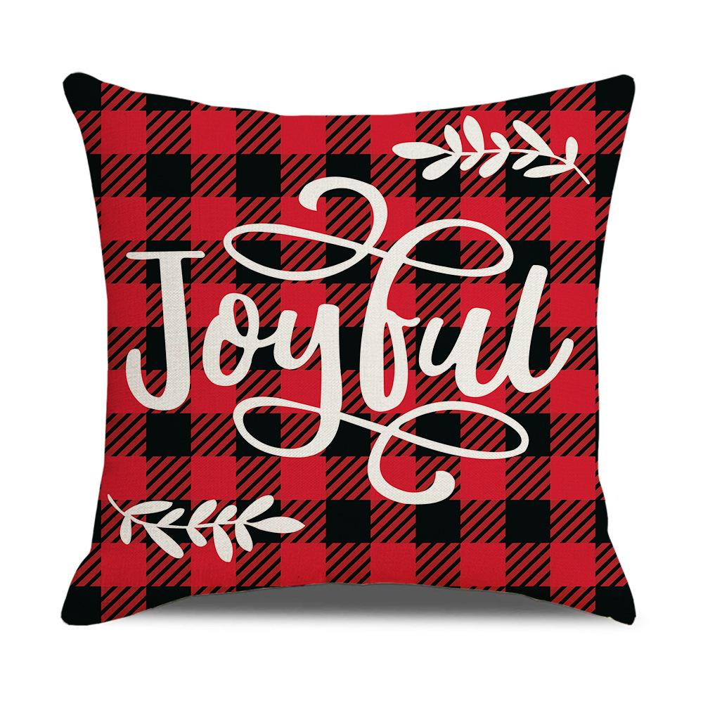 

Christmas Pillowcase Letter Elk Christmas Tree Sofa Pillowcase Linen Cushion Homewares 45 * 45Cm (excluding pillow core)