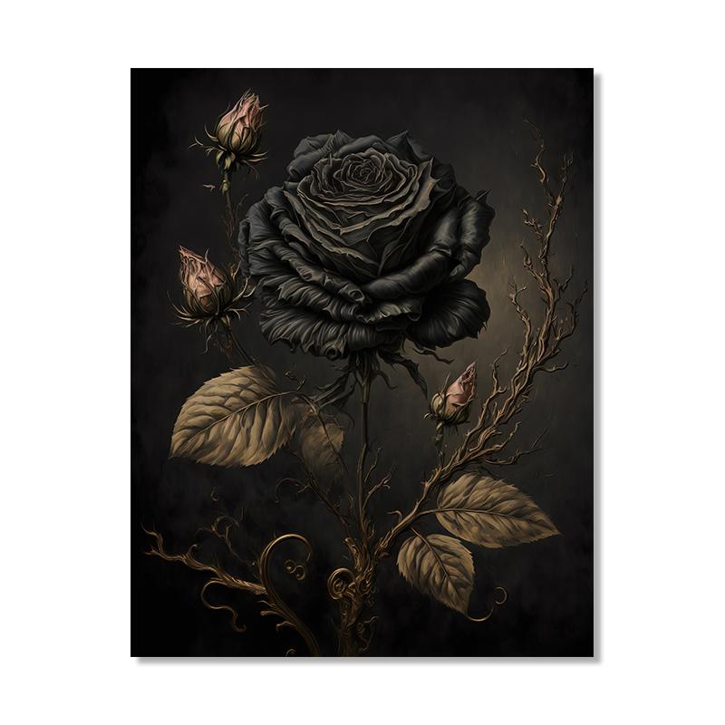 Moody Victorian Paintings Prints Vintage Dark Academia Aesthetic Decor Floral Poster Skeleton Canvas Painting Gallery Wall Decor