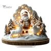 Christmas Party Centerpieces Winter Ornaments, Double-sided Acrylic Snowman/Santa Claus/Reindeer/Cottage Table Xmas Fireplace Decorations for Holiday