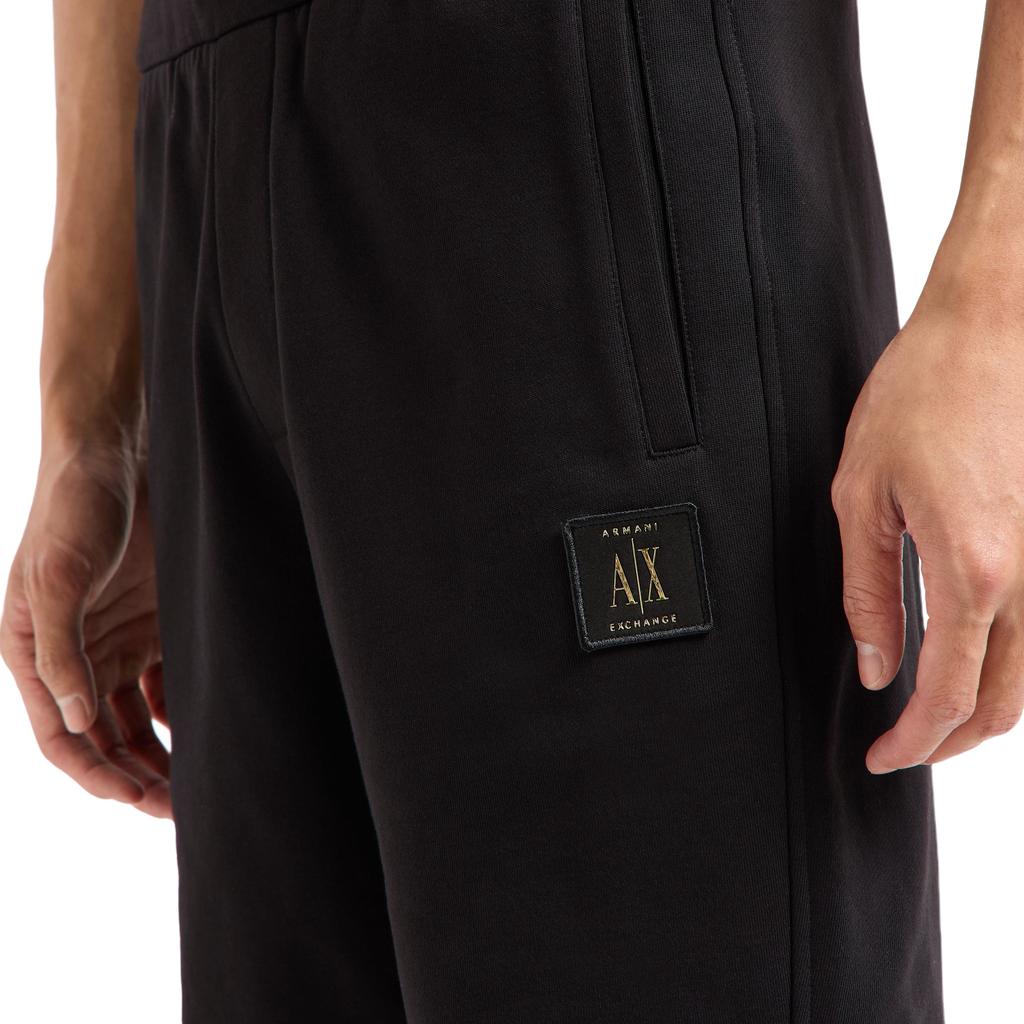Armani Exchange SS23 Solid Color Straight Leg Casual Shorts Men shorts Black 8NZSPQ-ZJ1ZZ-1200