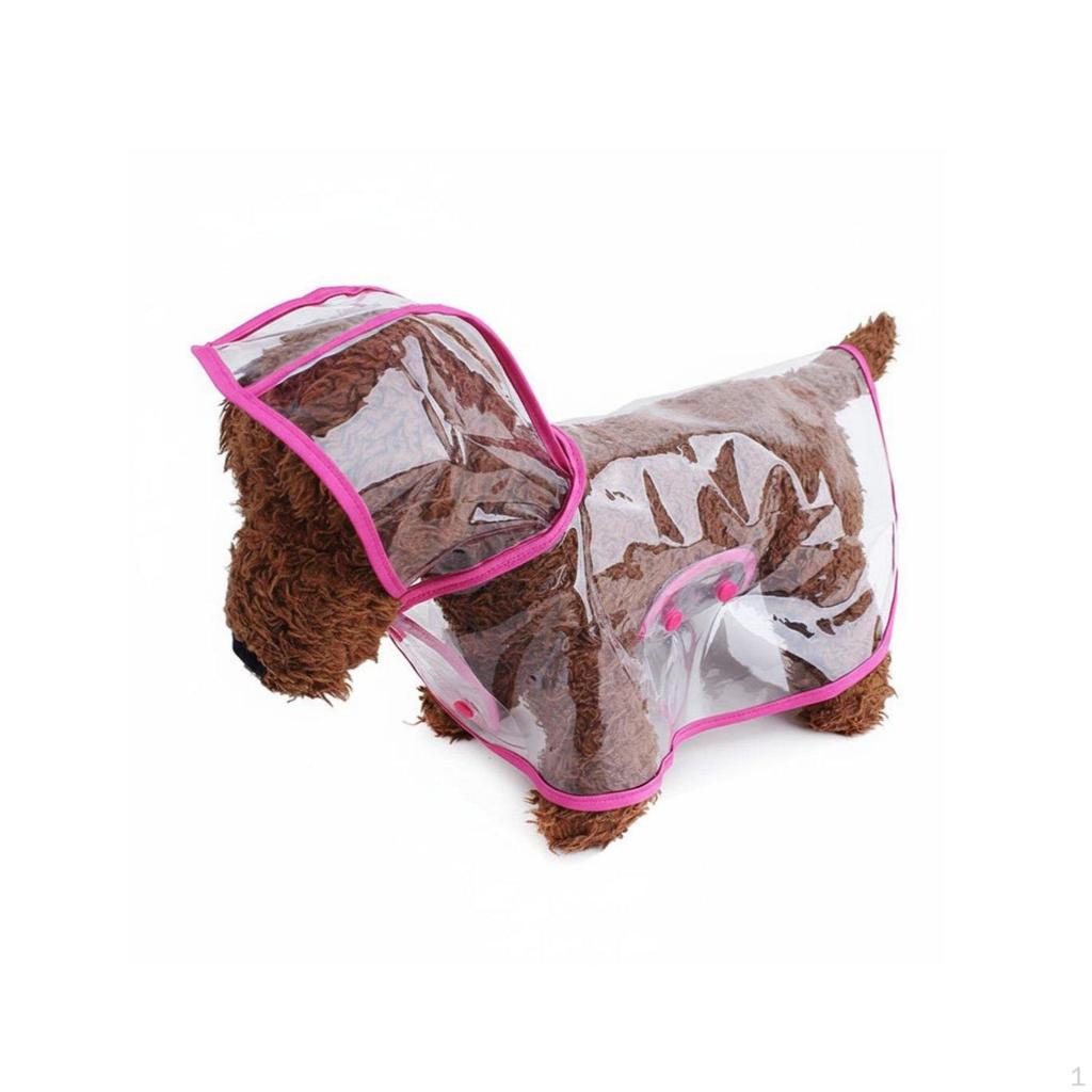 Transparent Dog Raincoat Waterproof Clear Rain Jacket Easy to Wear Pet Cape for Dogs,
