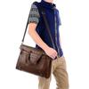 WEIXIER Men Briefcase PU Leather Laptop Bag PC Computer Bag Cowhide Male Briefcase Men Bag 15036