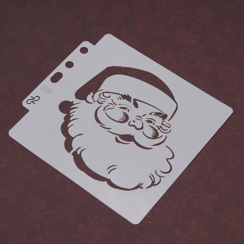 Exquisite Christmas Spraying Drawing Template Portable Washable 3-ring Loose-leaf Stencils Reusable Anti-break for Kids