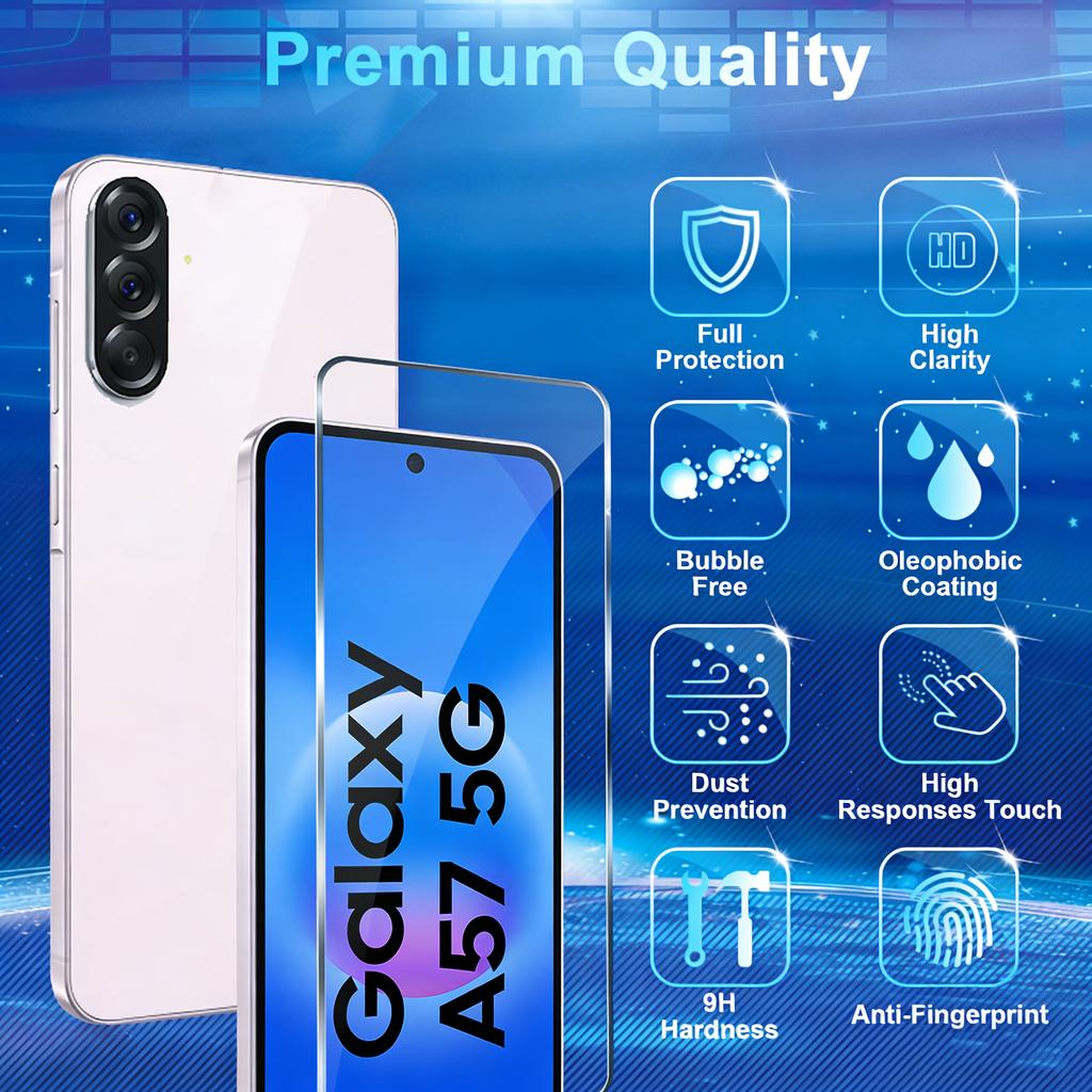 5PCS 4K HD Tempered Glass For Samsung A57 A37 A56 A35 A14 A15 Screen Protector For Samsung A55 A36 A16 A53 A52 Glass