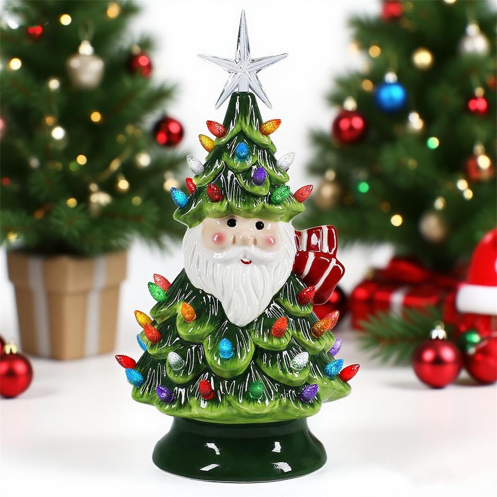 Resin Christmas Tree Desktop Christmas Tree Lights Lights  Claus Christmas Tree Decorations