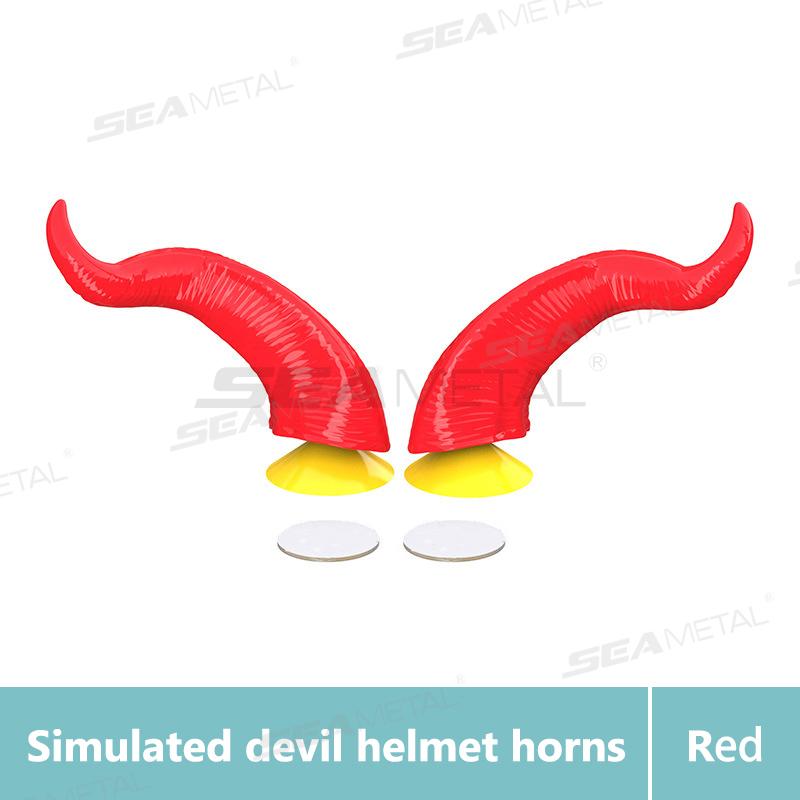 BLALION 2Pcs Motorcycle Helmet Decoration Devil's Horns Style Motorbike Helmet Accessories Stickers Cosplay Styling with Sucker