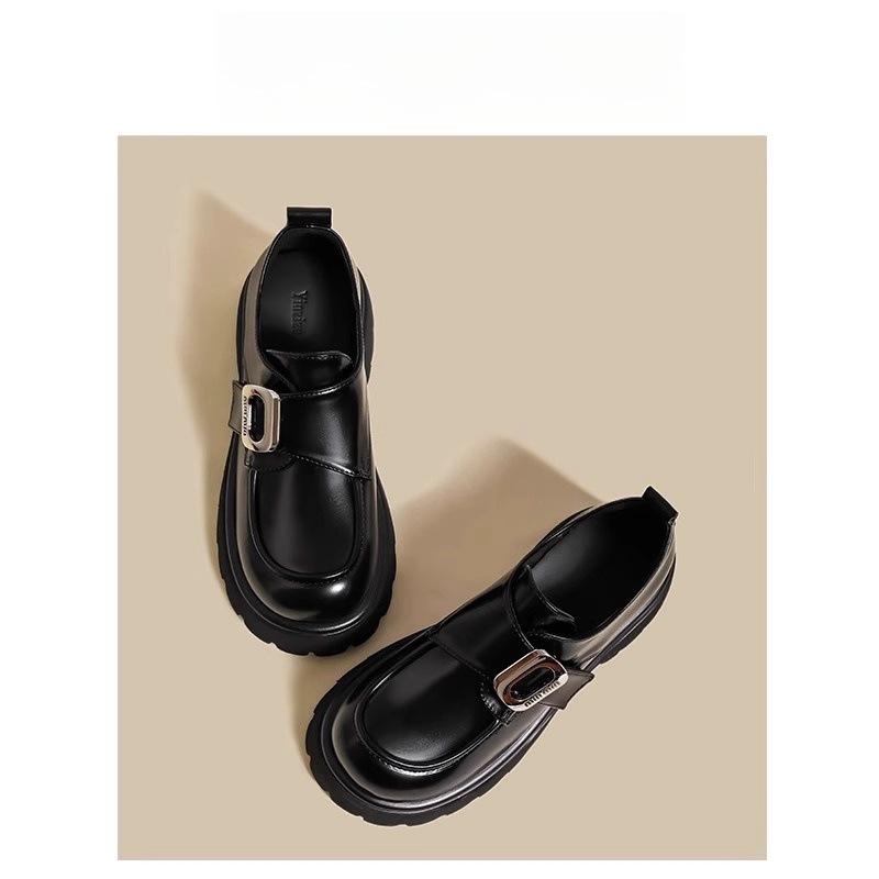Le Fu Shoes Women's Shoes 2026 Spring/Summer New Single Shoes British Style Thick soled Small Leather Shoes
