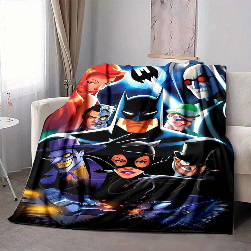 1pc Batman Blanket Lightweight Flannel Throw For Sofa, Bed, Travel, Livingroom, Office, Couch, Chair, And Bed