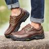 Spring and Autumn Big Toe Shoes Handmade Genuine Leather Men's Shoes Steel Grip Shoes Leather Shoes Casual Soft Sole Leather Shoes