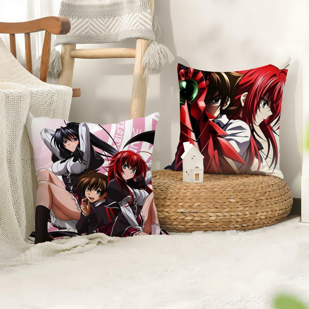 H-High School D-Dxd Anime Cushion Cover Plush Fabric Soft Double-Sided Printed Sofa Warm Winter Home Child Gift Pillow Case