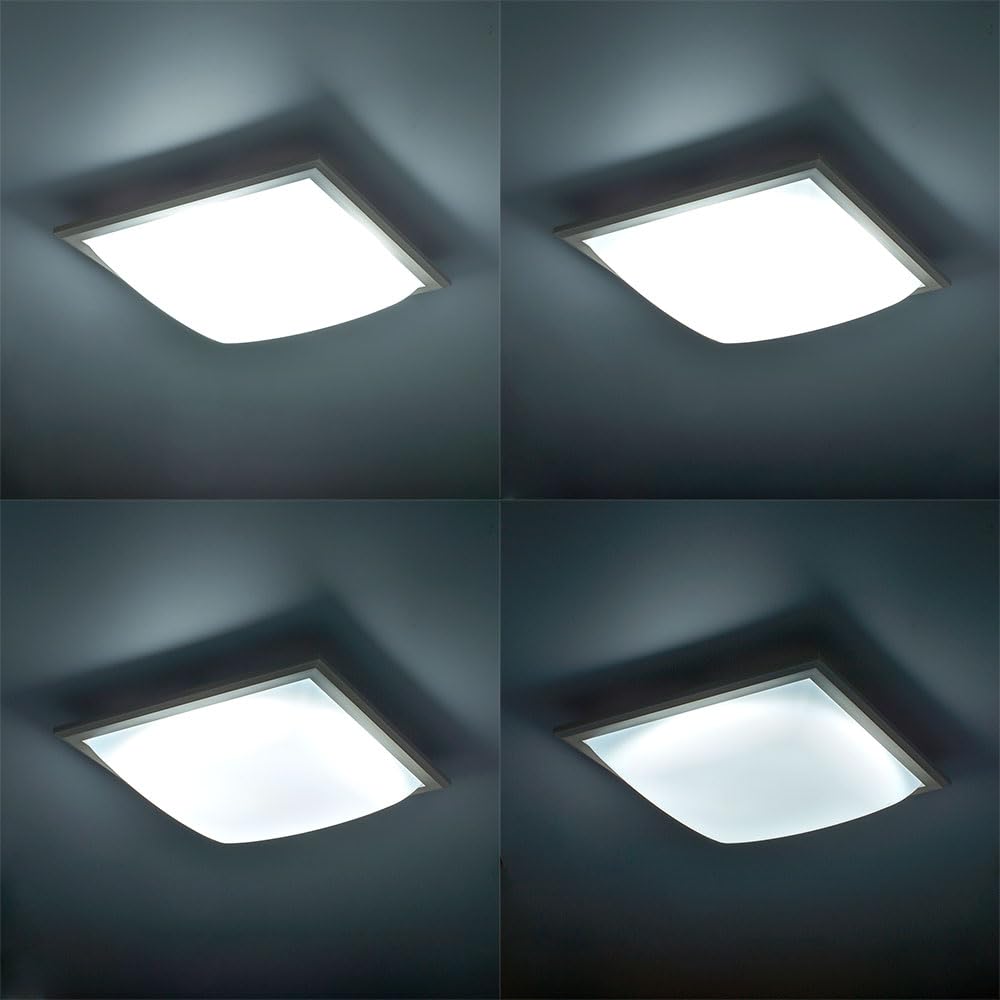 OHM Electric LED Ceiling Light, Japanese Style, Square Shade, for 8-tatami Rooms, Dimmable, Remote Control Included, Daylight, LE-W45D8G-W (Product