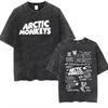 Vintage Washed Oversized Arctic Monkeys Album Print T-Shirt Retro Rock Music Short Sleeve Loose Streetwear Casual Tops For Men Women Daily Outfit