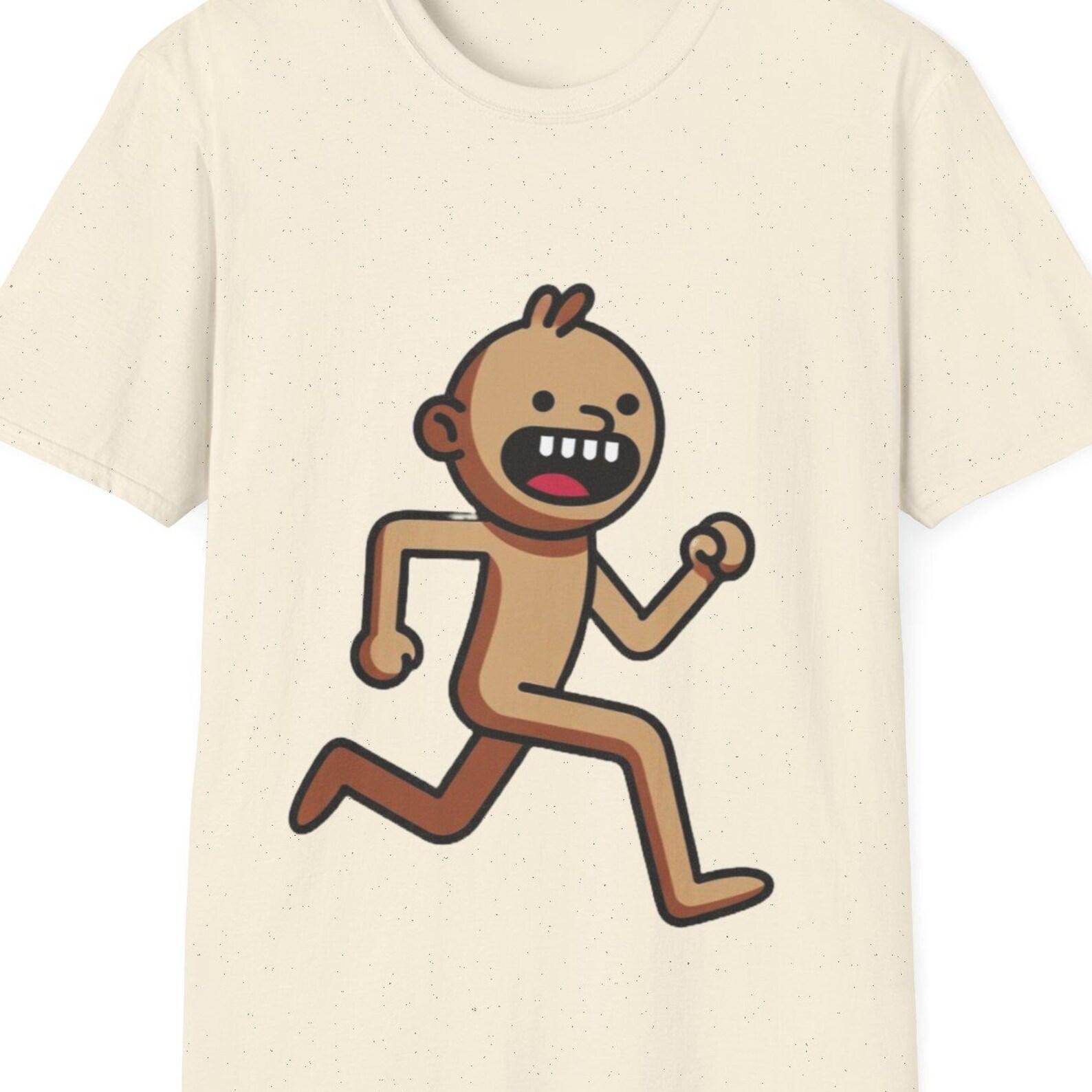 Running Streaker Cartoon T-Shirt | Funny Character Tee 130