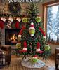 Green Furry Christmas Tree Decoration Set, Holiday Hanging Ornaments for Home Party