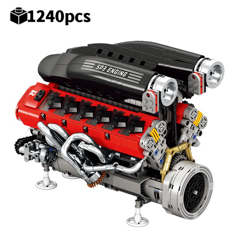Brand new High-Quality Technical High-Quality V8 High-Quality Turbo High-Quality Engine High-Quality Building High-Quality Blocks Construction set