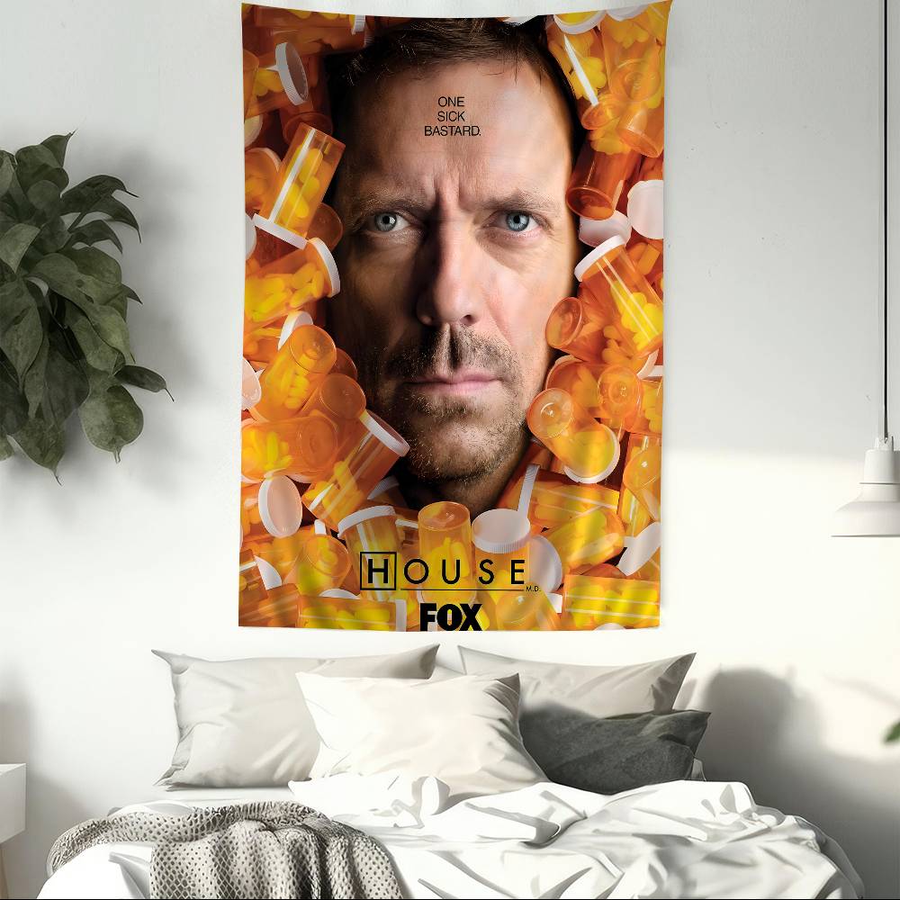 House MD TV Classic Vintage Hippie Wall Hanging Tapestries for Living Room Home Dorm Decor Kawaii Room Decor