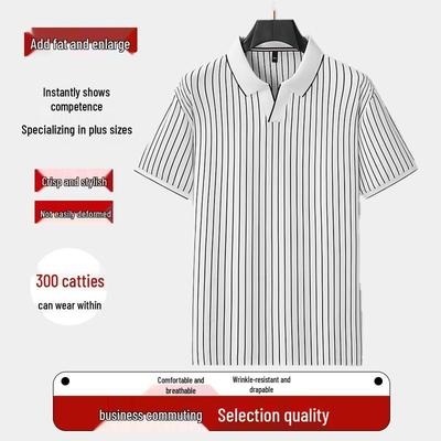 Polo a righe con scollo a V da uomo taglie forti