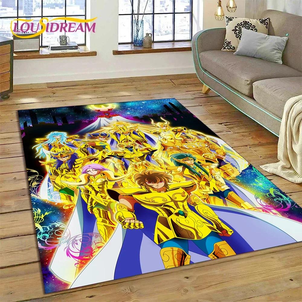 Cartoon Saint Seiya 3D Retro Anime Carpet Rug for Bedroom Living Room Home Sofa Decoration,Children Game Large Decor Floor Mat