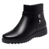 Stivali Martin da donna 2025 nuovi inverno versatili scarpe in pelle a suola piatta pile ispessito tubo medio suola morbida confortevoli stivali a suola morbida
