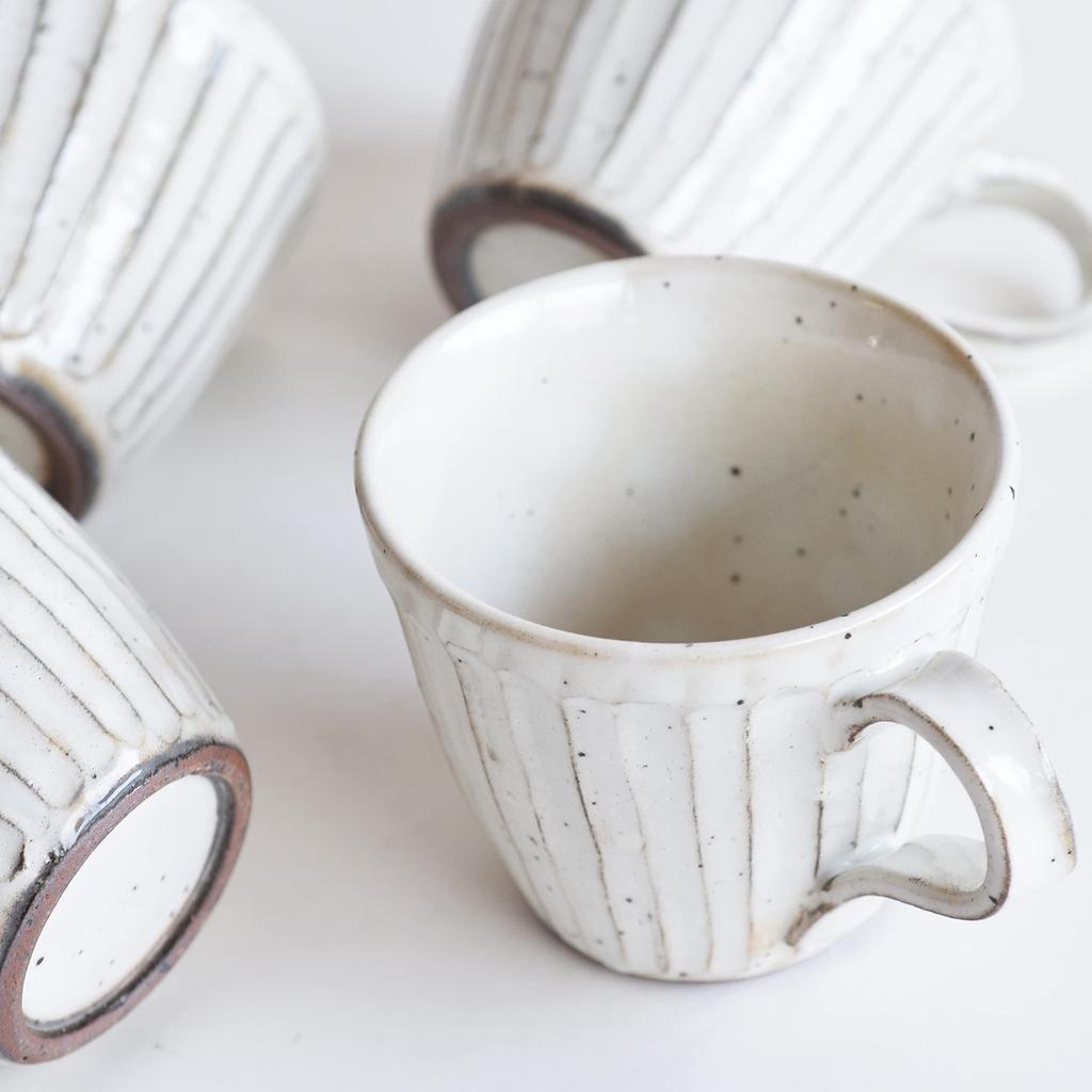 Tatara Mug Mug Powdered Shaving White Pottery Mino Ware 250ml 755-09-244