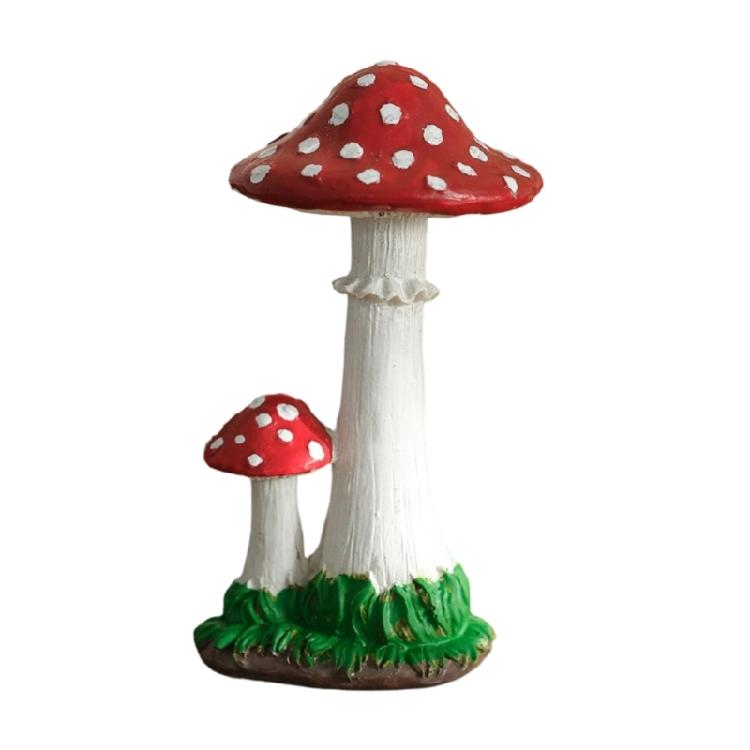 

Weather Resistant Outdoor Mushroom Miniature Statue Ornament With Detailed Pattern For Garden Landscape Bonsais Craft