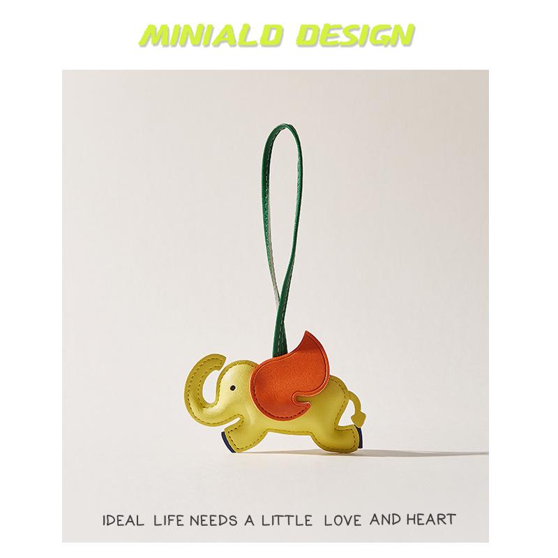 Playful Leather Dumbo Bag Charm Pendant