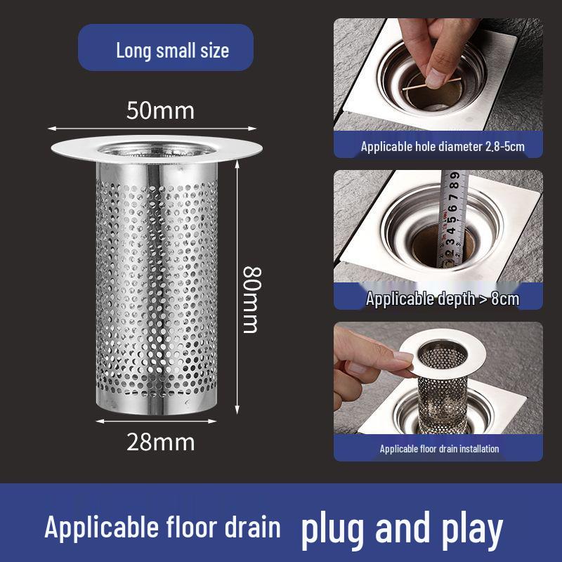 Stainless Steel Floor Drain Mesh Cover and Anti-Clog Sink Filter