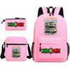 Tongtongsahur cartoon primary school students backpack three-piece set abstract foreign Shanhaijing children's schoolbag L